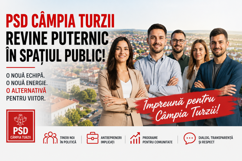PSD Câmpia Turzii revine în prim-plan, o nouă generație, o nouă energie, o alternativă pentru viitor
