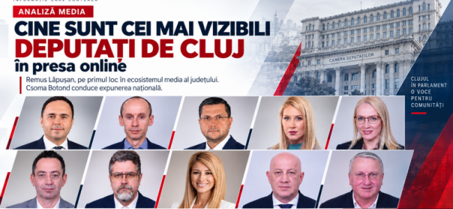 Cine sunt cei mai vizibili deputați de Cluj în presa online? Remus Lăpușan, pe primul loc în ecosistemul media al județului