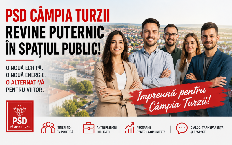 PSD Câmpia Turzii revine în prim-plan, o nouă generație, o nouă energie, o alternativă pentru viitor