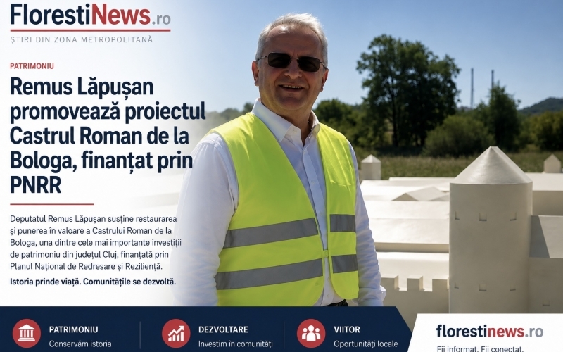 Deputatul Remus Lăpușan susține valorificarea Castrului Roman de la Bologa, una dintre investițiile de patrimoniu finanțate prin PNRR