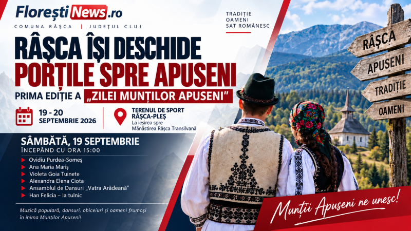INVITAȚIE | Râșca își deschide porțile spre Apuseni. Prima ediție a „Zilei Munților Apuseni”, în 19 și 20 septembrie